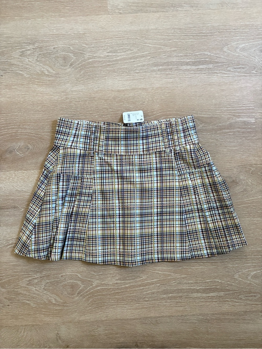 NWT Free People Plaid Pleated Mini Skirt